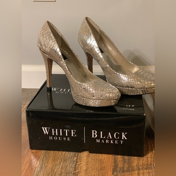 White House Black Market Shoes - WHBM snowflake Pumps Heels- 8 1/2